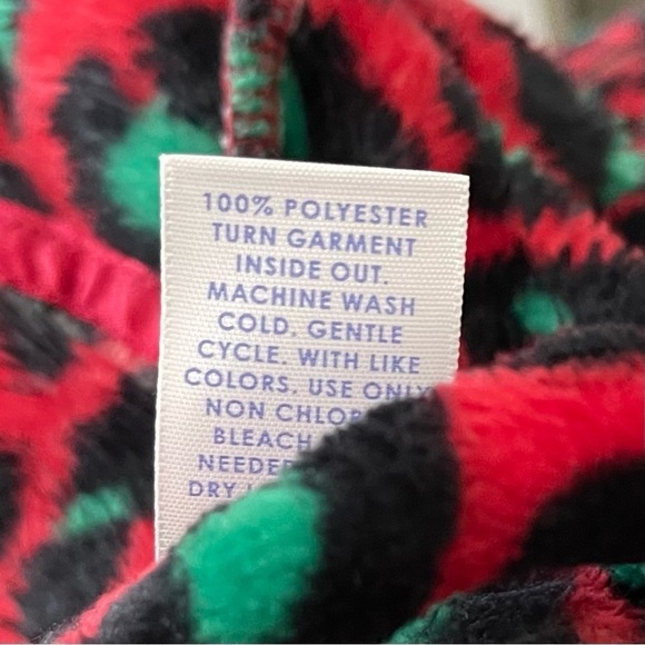 🔥 Sleep Chic NWT Plush Short Robe XXL Red Green Animal Print - Picture 14 of 14